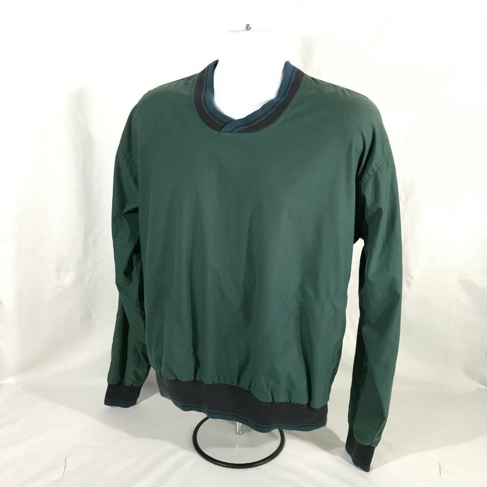 Winner Mate Green Microfiber Long Sleeve Windbreaker Pullover Golf Mens Small